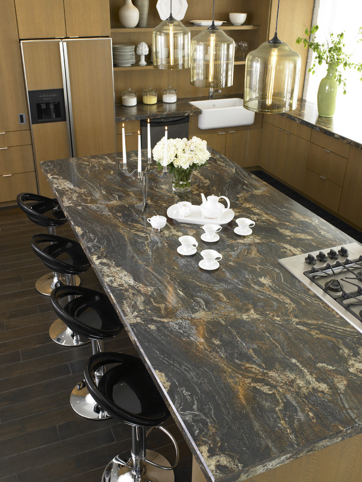 Cheap Stone Countertops Kitchen Contemporary with Apron Sink Cabinet Front