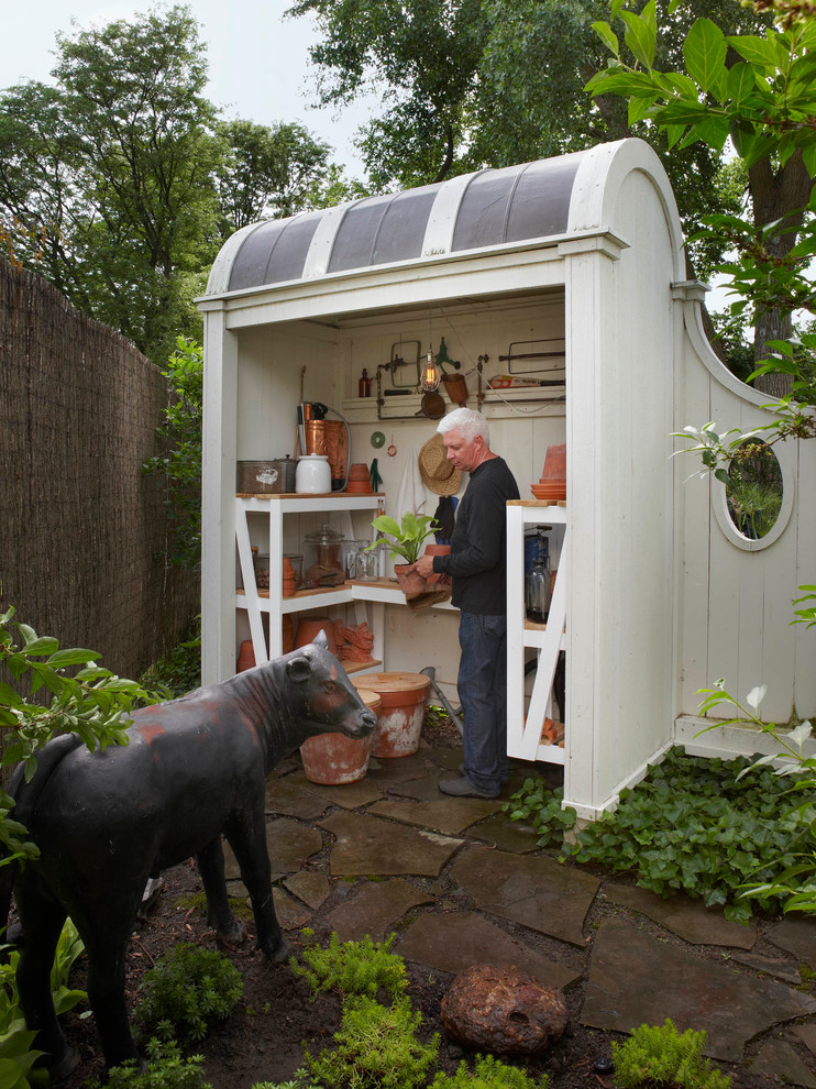 Cheap Storage Sheds Garage and Shed Traditional with Caged Light Copper Curved
