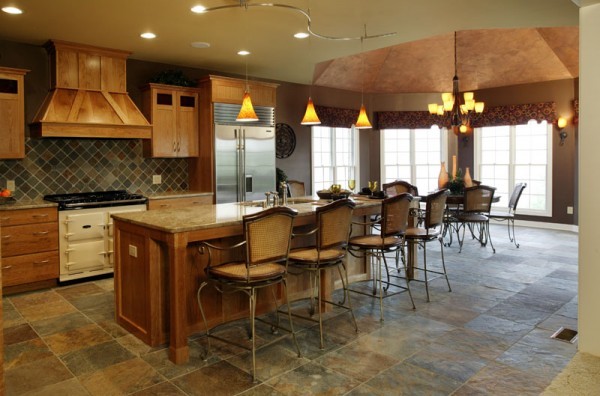 Cherry Cabinets with Granite Countertops Kitchen Traditional with Cabinets Flooring Kitchen Remodel