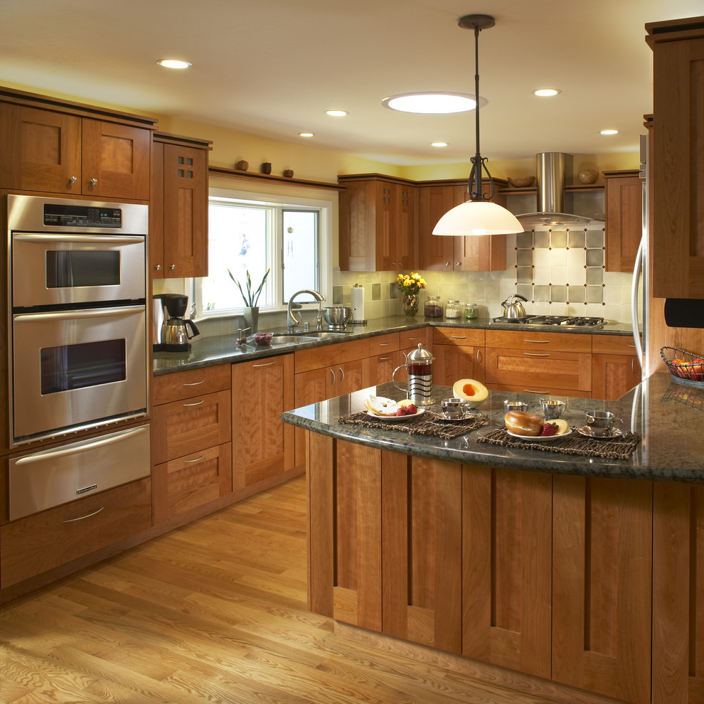 Cherry Kitchen Cabinets Kitchen Traditional with Arts and Crafts Cabinets