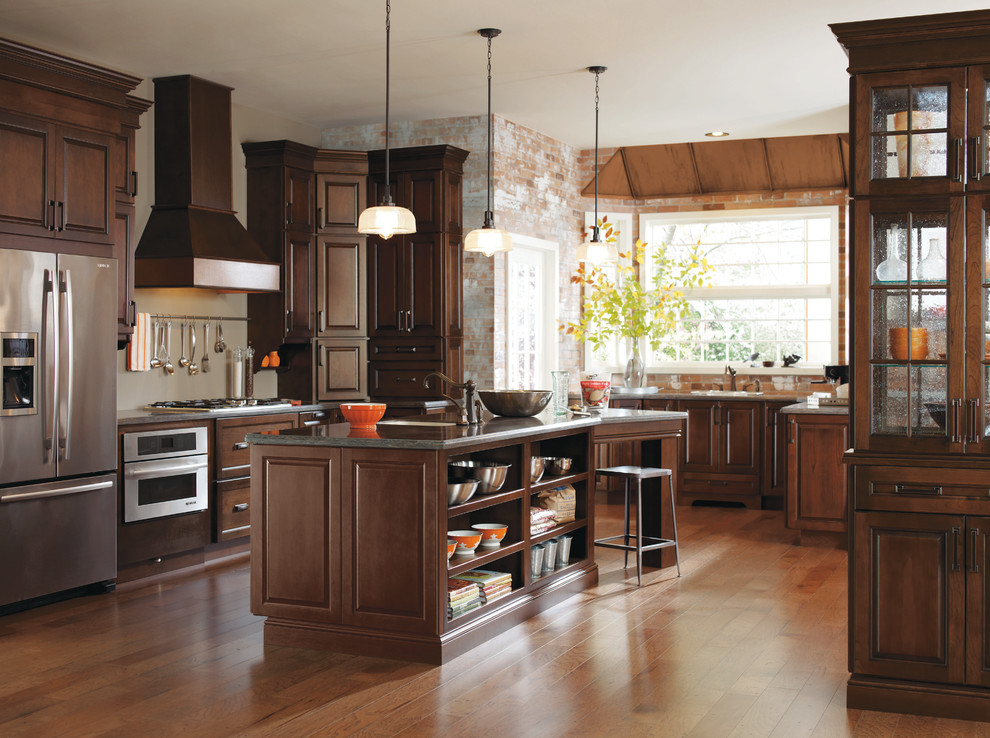 Cherry Kitchen Cabinets Kitchen Traditional with None 