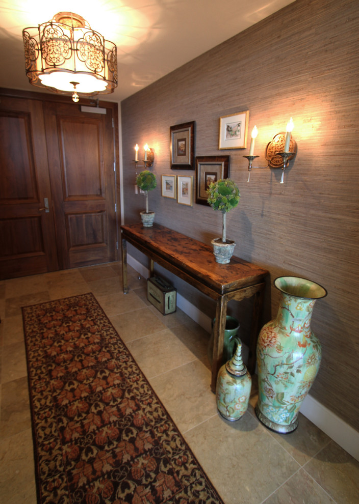 Chinese Console Table Entry Traditional with Accent Pillows Antique Chinese