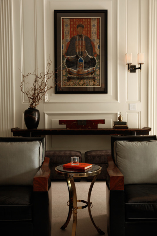 Chinese Console Table Living Room Transitional with 19th C French Gueridon