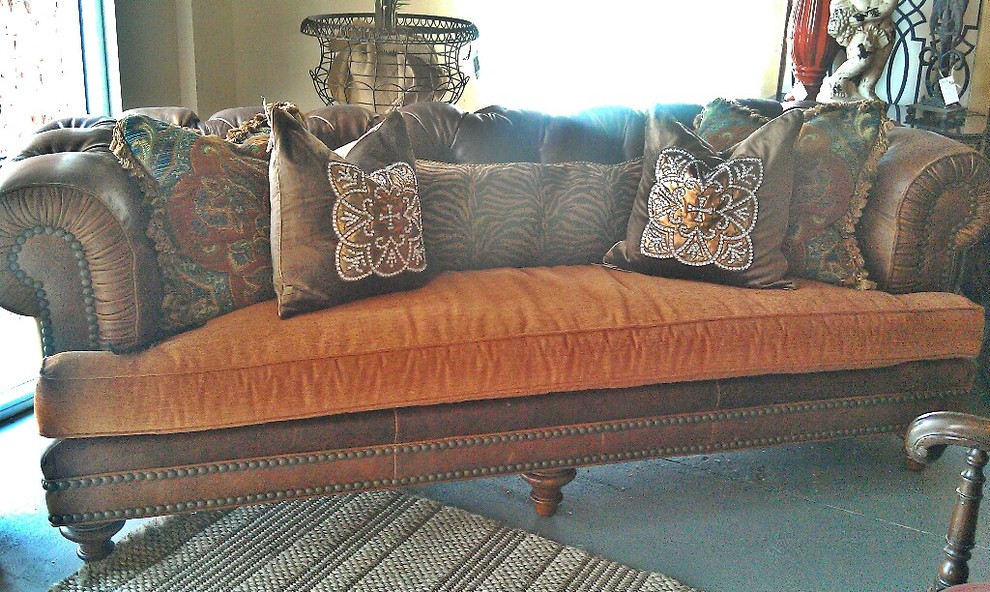 Chocolate Leather Sofa Spaces Traditional with Accessories Affliction Antique Architectural