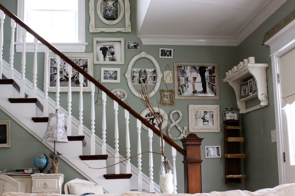 Chrome Picture Frames Staircase Rustic with Banister Cottage Gallery Wall