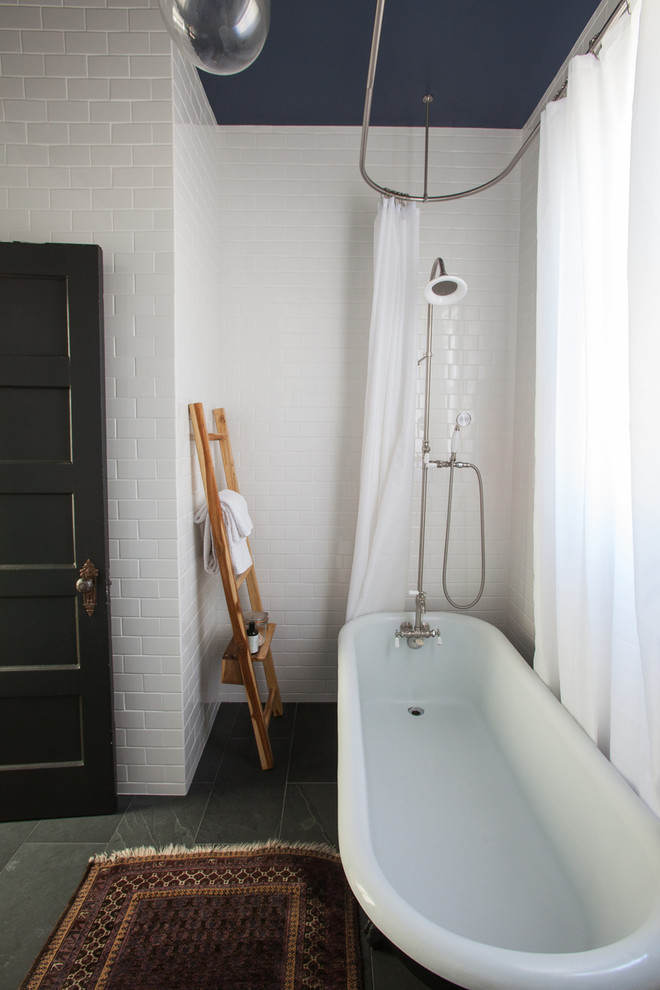 Circular Shower Curtain Bathroom Contemporary with Bath Mat Claw Foot Tub