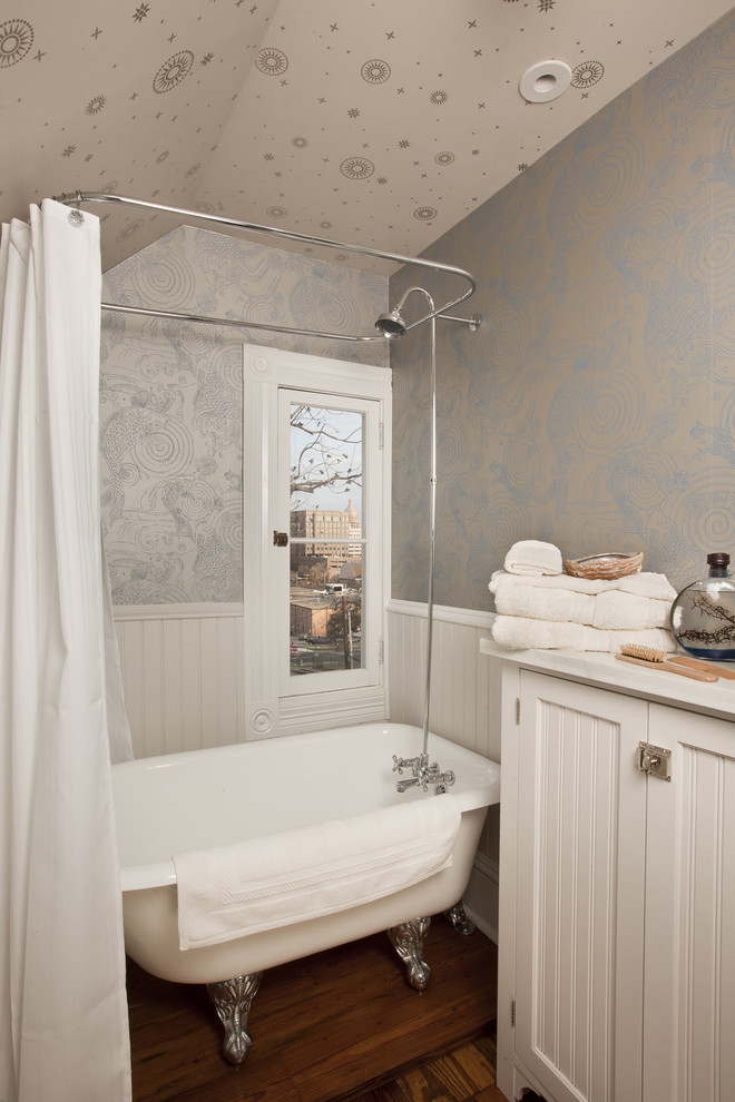 Circular Shower Curtain Bathroom Traditional with Antique Bathroom Storage Beadboard