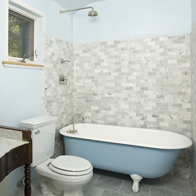 Claw Foot Tubs Bathroom Rustic with Baby Blue Blue Tub