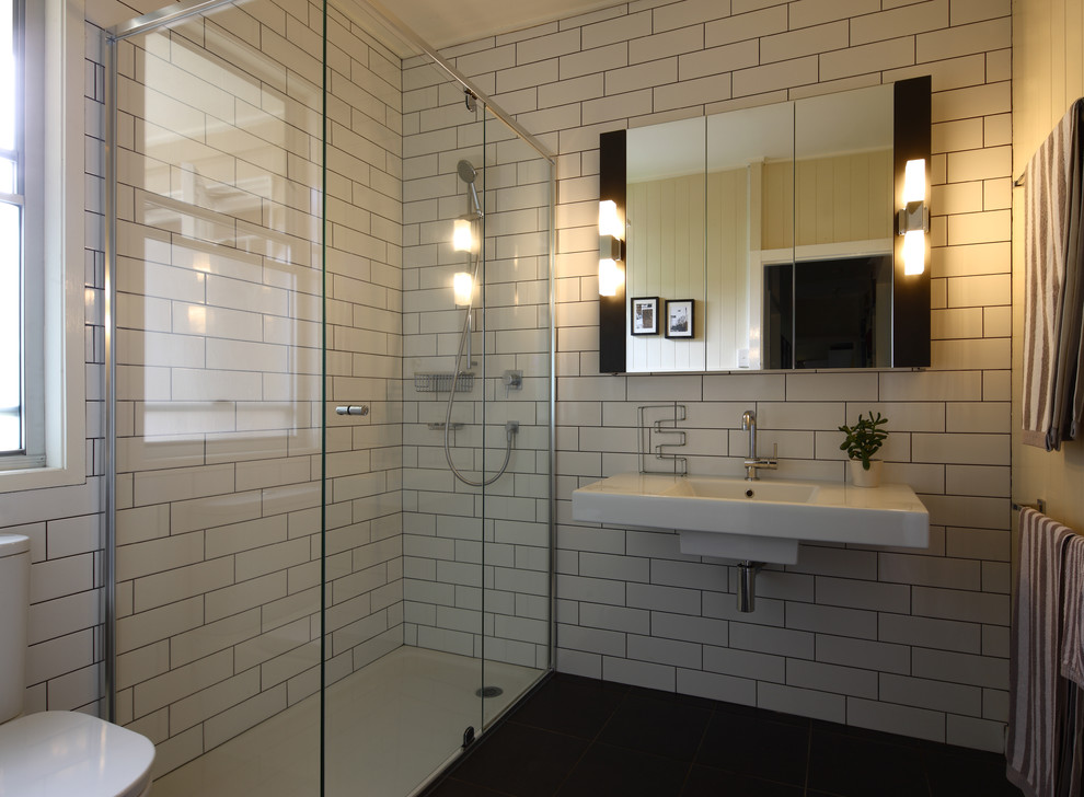 Cleaning Tile Grout Bathroom Contemporary with Black and White Colour