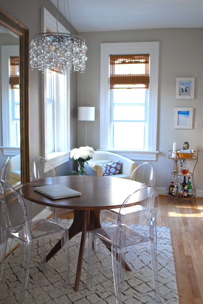 Clear Acrylic Dining Chairs Dining Room Eclectic with Bamboo Shade Bar Crystal