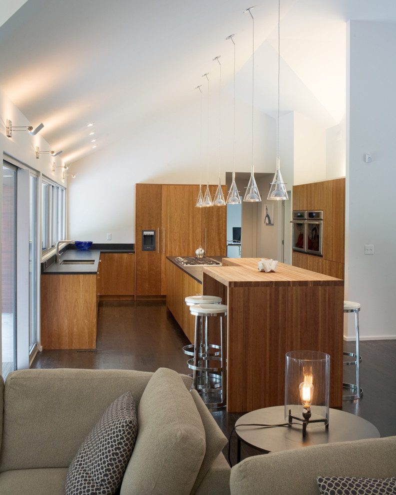Clear Glass Pendant Light Kitchen Modern with Breakfast Bar Cabinet Front