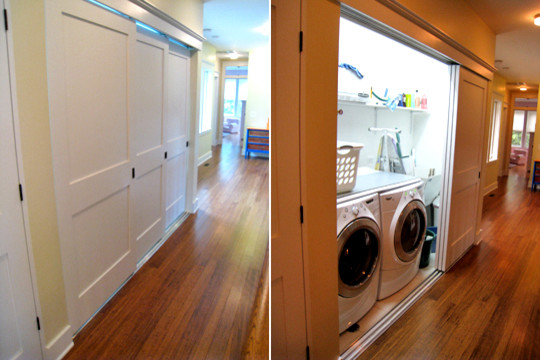 Closet Sliding Doors Laundry Room Contemporary with Adaptive Adaptive Design Closet