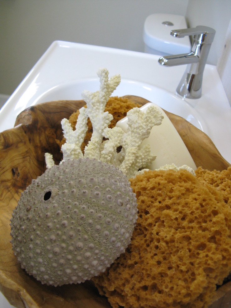 Coastal Chic Decor Bathroom Mediterranean with None 