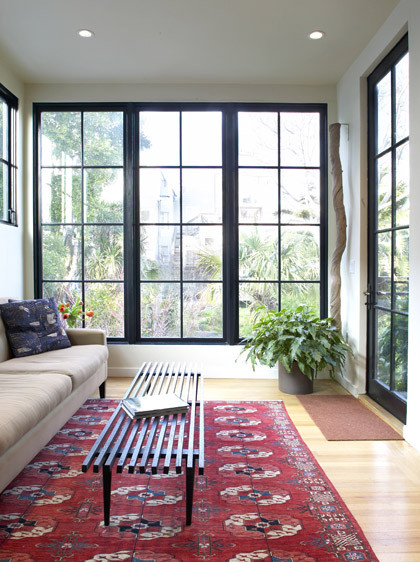 Coffee Table Bench Family Room Contemporary with Area Rug Coffee Table