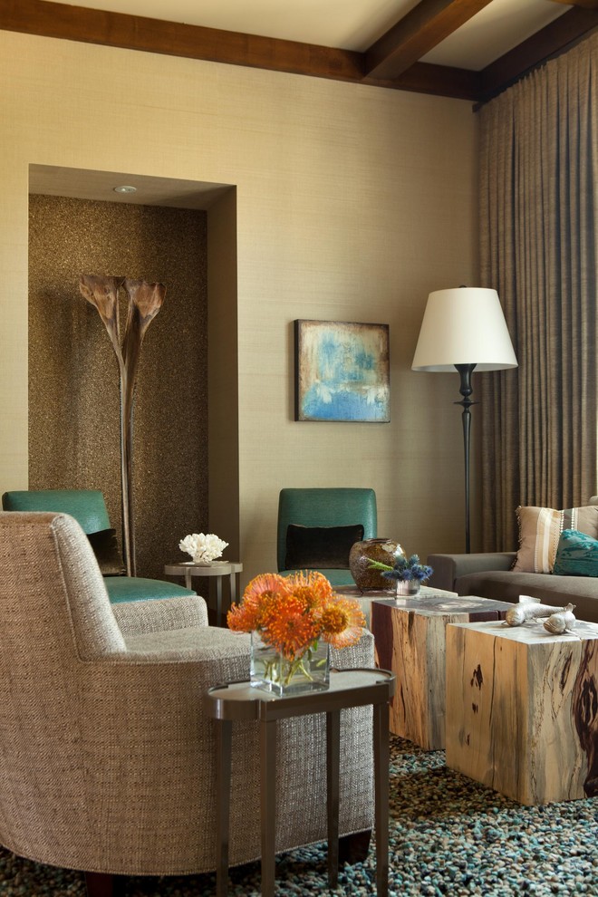 Coffee Table Cubes Living Room Contemporary with Accent Chair Accent Wall