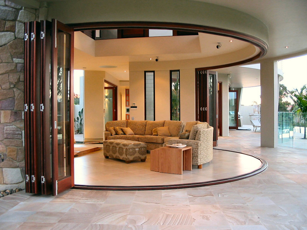 Coffee Table Cubes Living Room Modern with Bifold Doors 