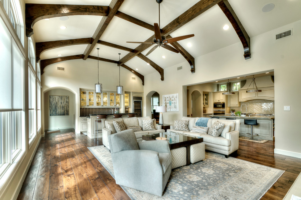 Coffee Table with Ottomans Underneath Family Room Mediterranean with Archway Area Rug Bar
