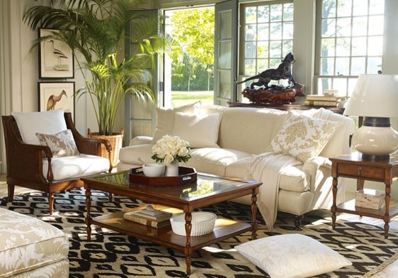 Colonial Style Furniture Living Room Tropical with Cane Weave Dark Wood