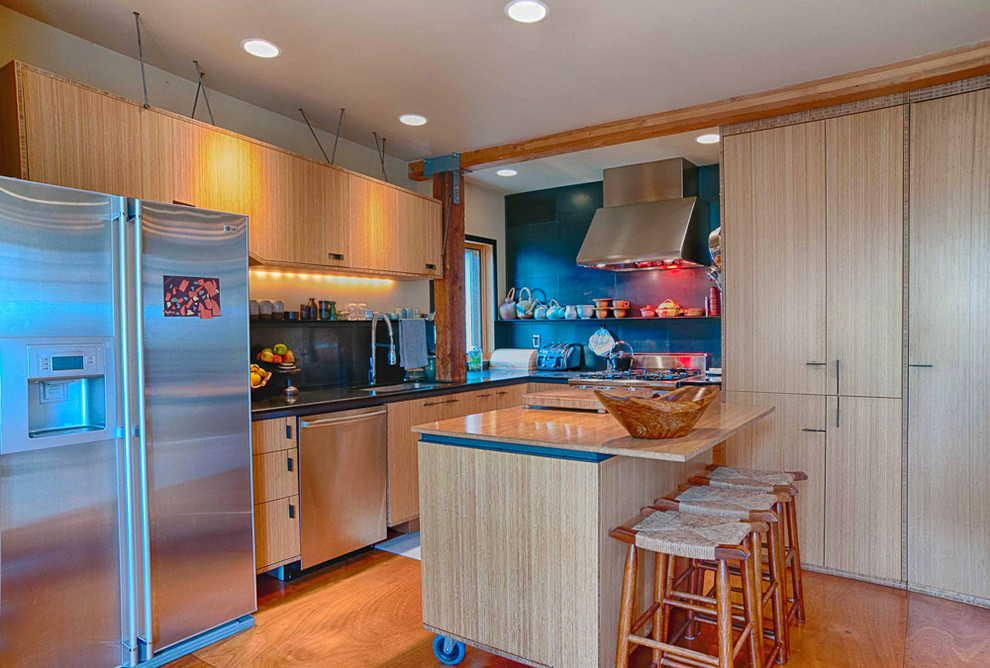 Color Wheel Interior Design Kitchen Eclectic with Bar Stools Black Granite