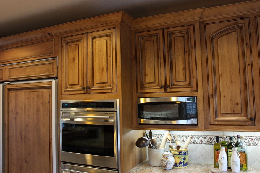 Commercial Grade Appliances Kitchen Mediterranean with Built in Cabinetry Fridge