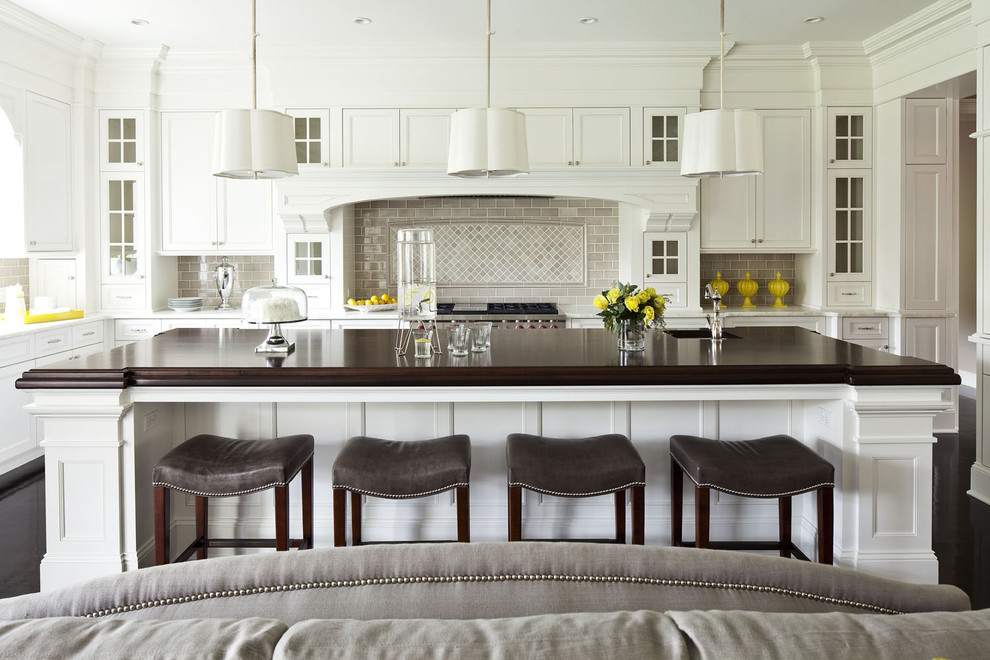 Commercial Grade Bar Stools Kitchen Transitional with Black Floors Brown Cabinetry