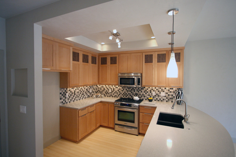 Composite Granite Sinks Kitchen Contemporary with 3 Form Bamboo Floor Breakfast