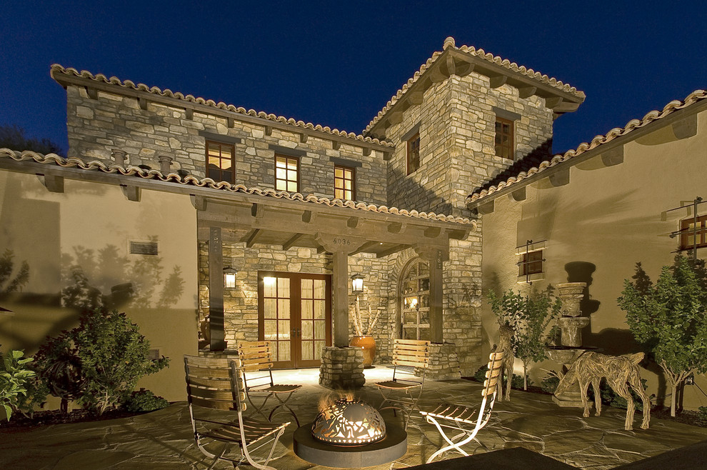 Concrete Fire Pit Patio Mediterranean with Eaves Fire Pit Folding