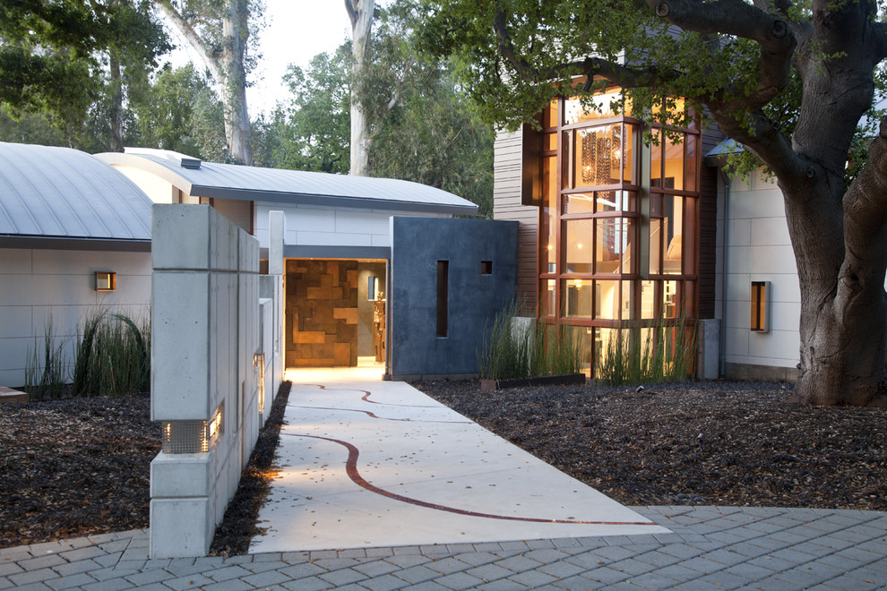 Concrete Patio Designs Exterior Contemporary with Arched Roof Cementitious Panels