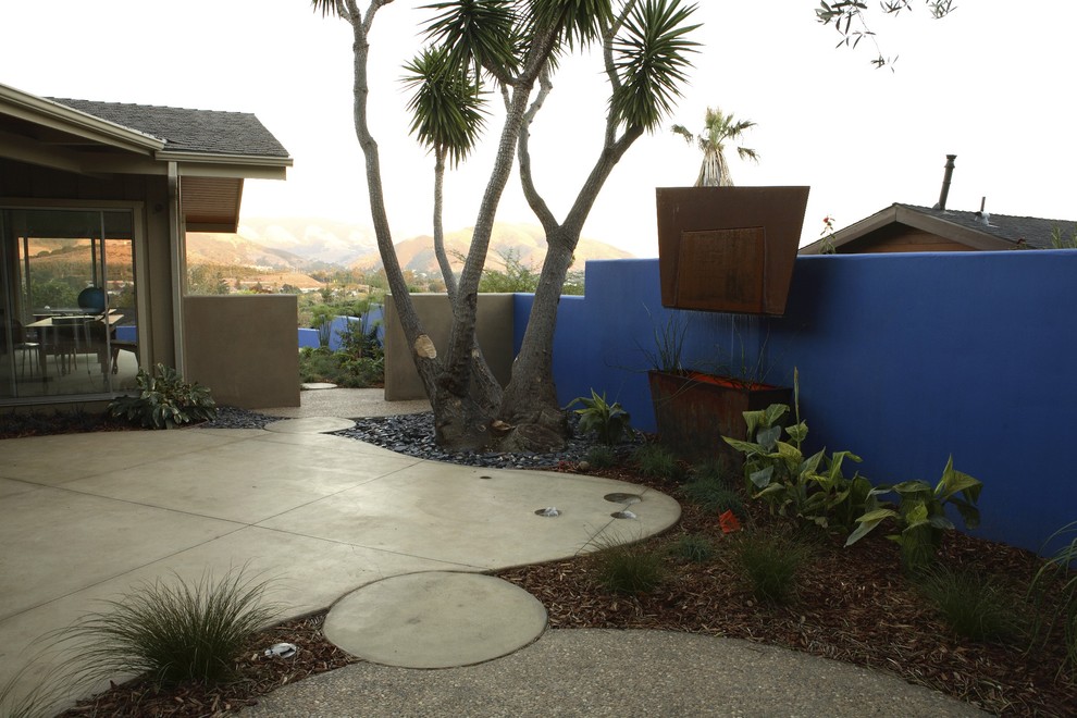 Concrete Patio Designs Landscape Eclectic with Blue Cast Concrete Concrete