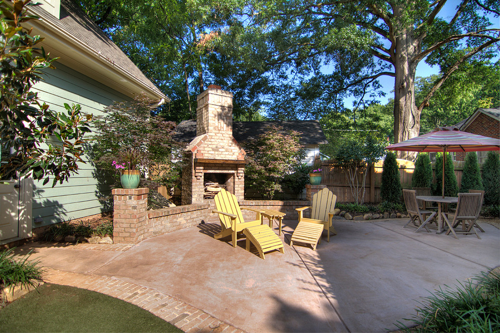 concrete patio designs Patio Traditional with adirondack chair backyard brick