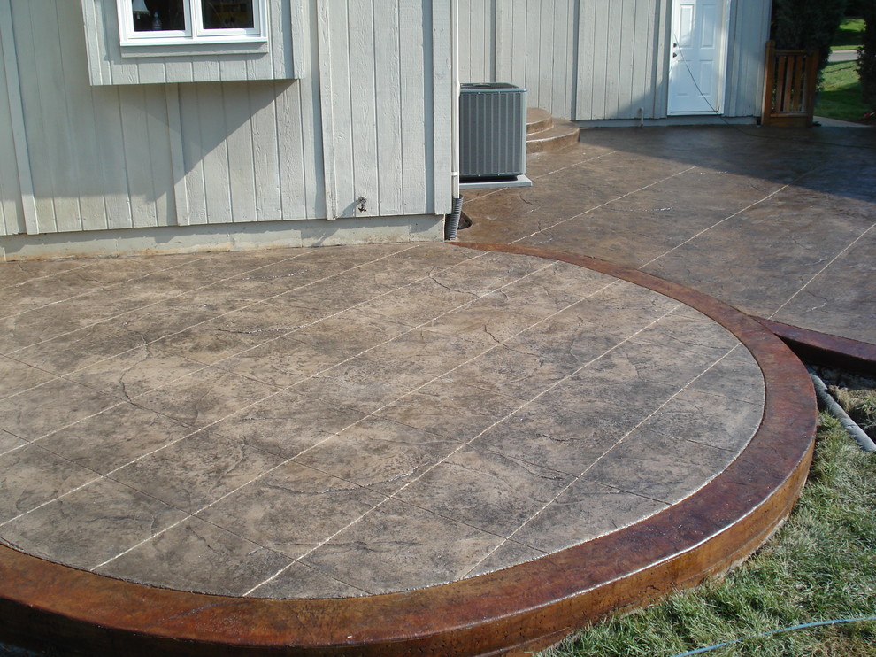 Concrete Patio Ideas Patio with Colored Concrete Stamped Concrete