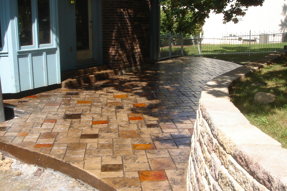 concrete patio ideas Spaces with colored concrete concrete patio