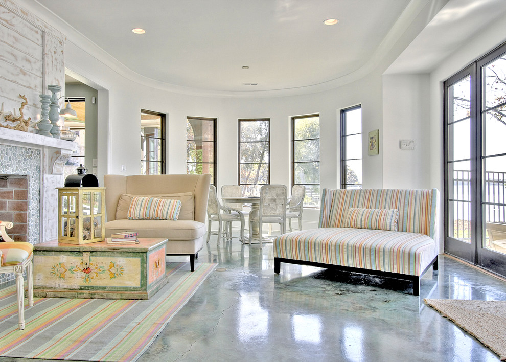 Concrete Stained Floors Porch Traditional with Chest Curved Wall Deck