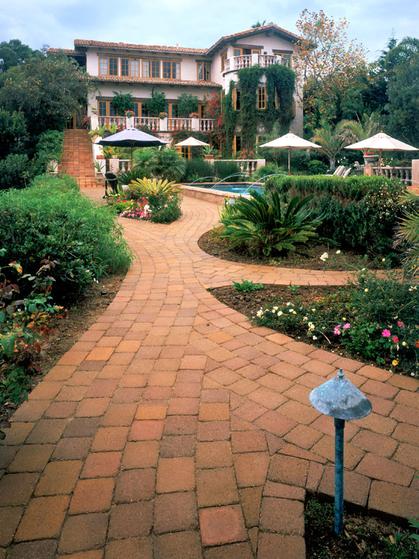 Concrete Stepping Stones Landscape Traditional with Contemporary Walkway Paver Walkway