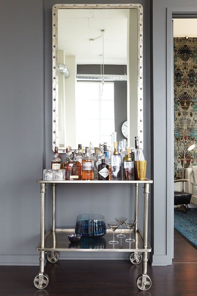Contemporary Bar Cart Wine Cellar Industrial with Bar Cart Condo Framed