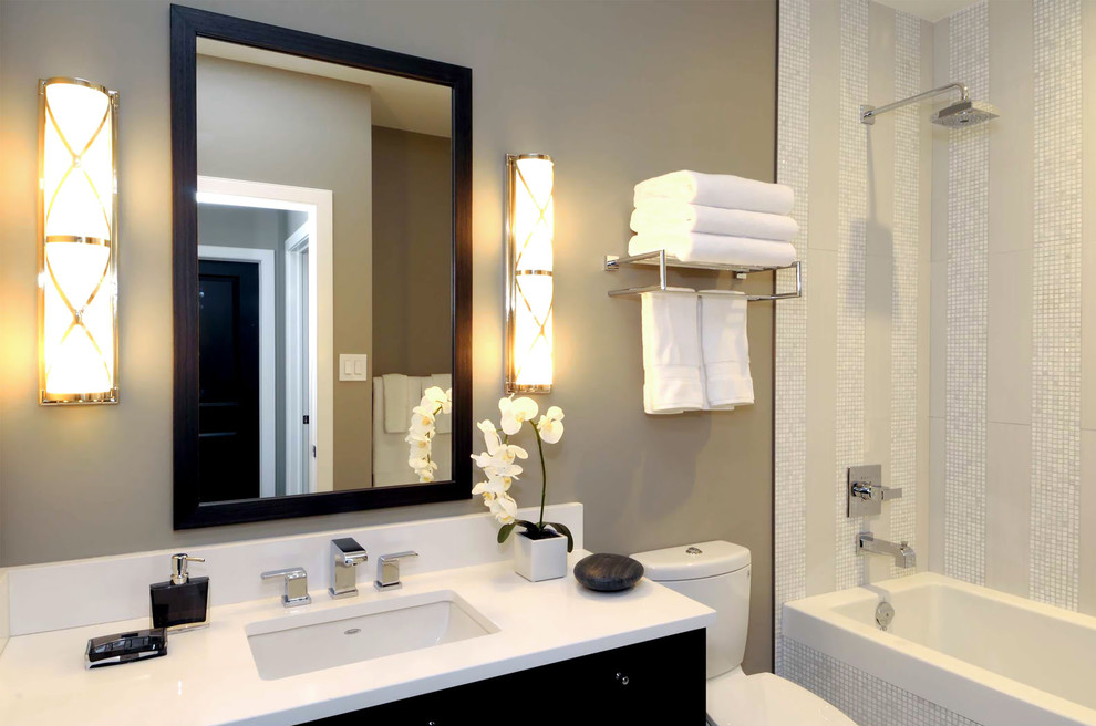Contemporary Bathroom Accessories Bathroom Contemporary with Bathroom Lighting Mosaic Tiles