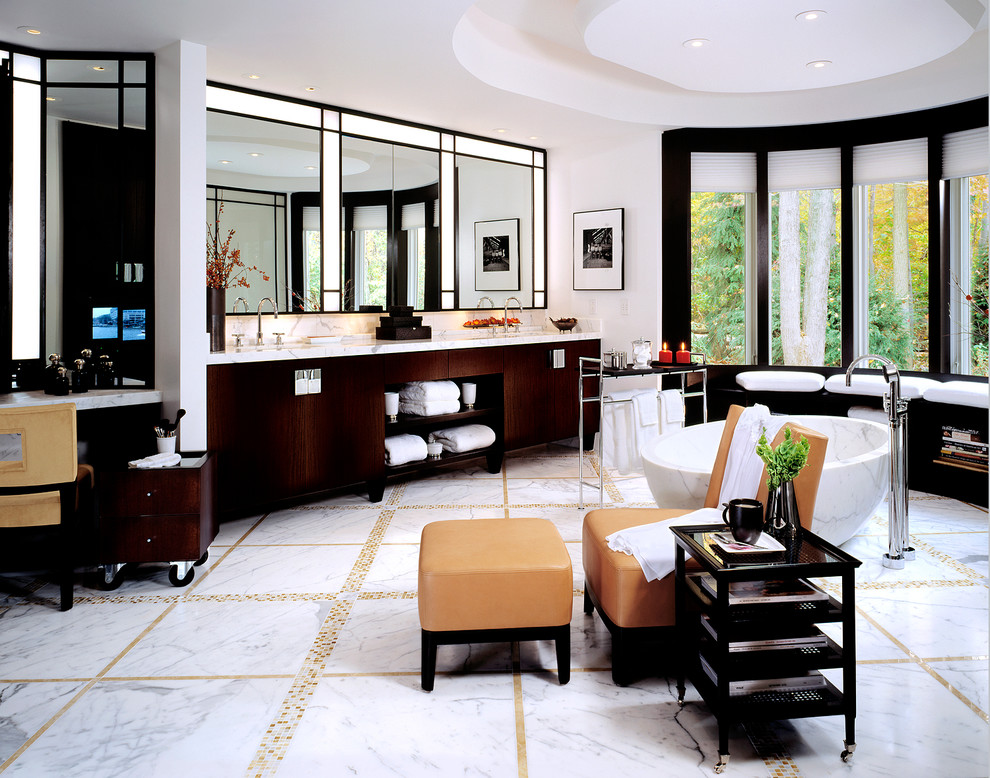 Contemporary Bathroom Mirrors Bathroom Contemporary with a Relaxed Bath Bath