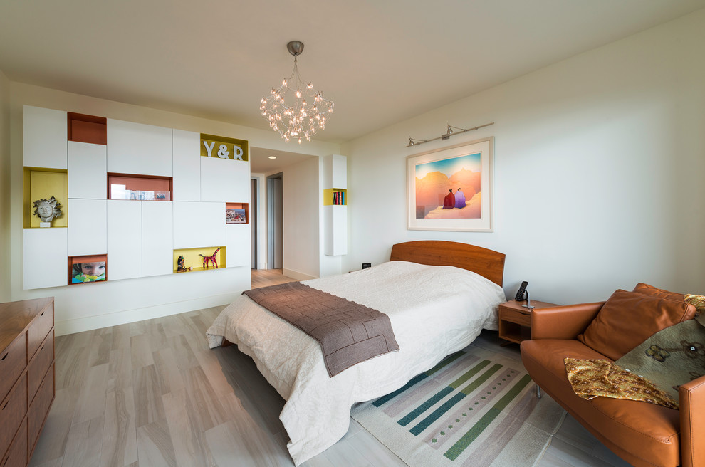 Contemporary Ceiling Lights Bedroom Contemporary with Brown Armchair Ceiling Light