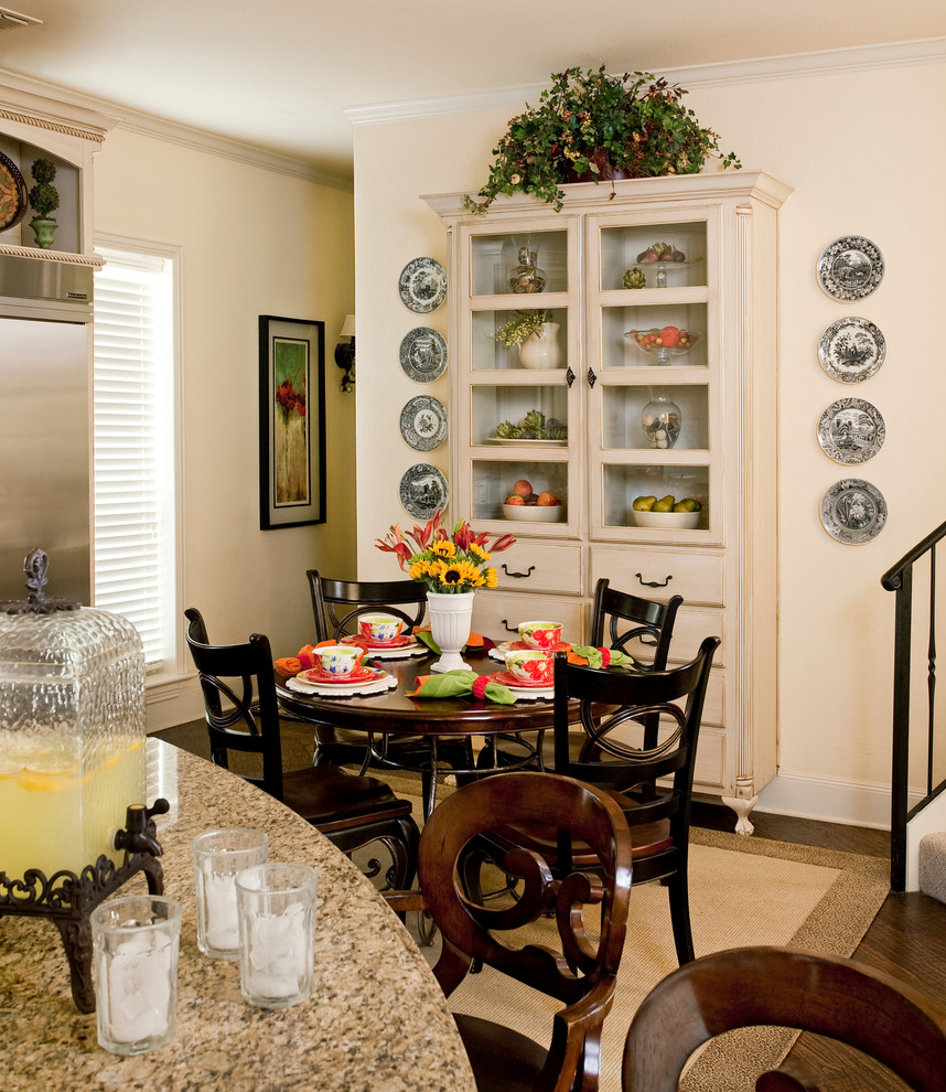Contemporary China Cabinet Kitchen Traditional with Bar Stools Beige Cabinets