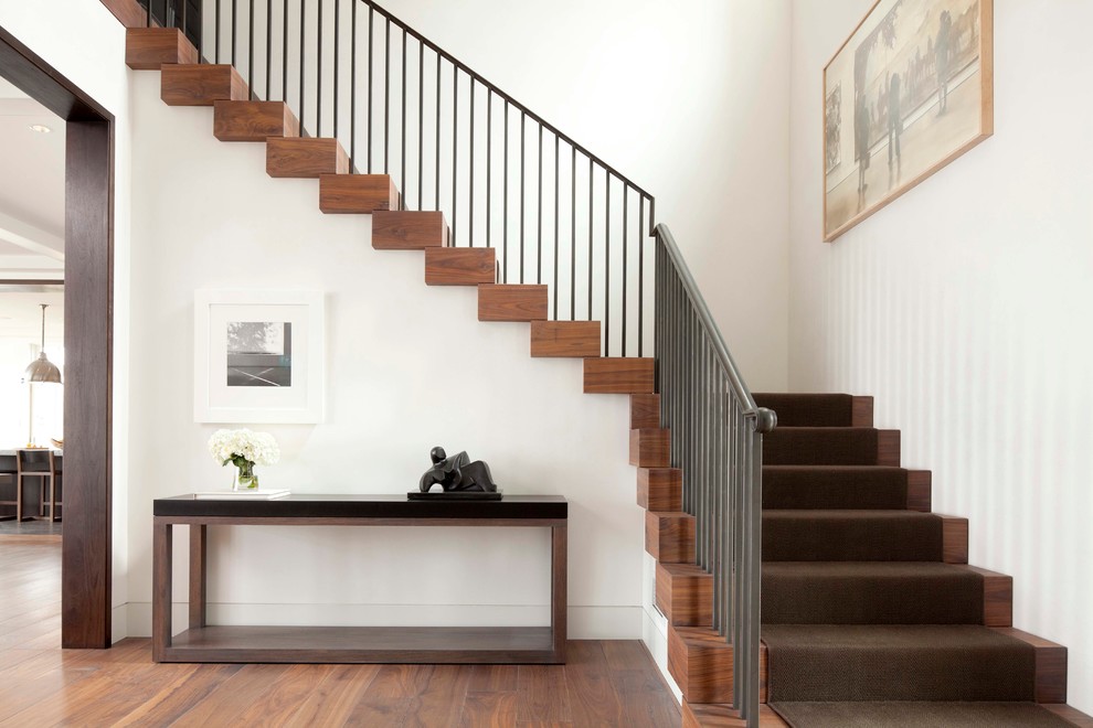 Contemporary Console Tables Staircase Contemporary with Brown Stair Runner Contemporary