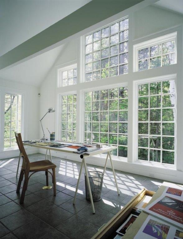 Contemporary Corner Desk Home Office Contemporary with Grilles Pella Wall Of
