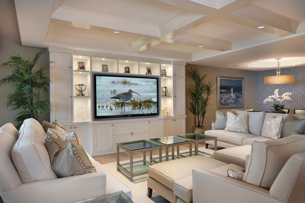 Contemporary Decorative Pillows Family Room Contemporary with Area Rug Built In