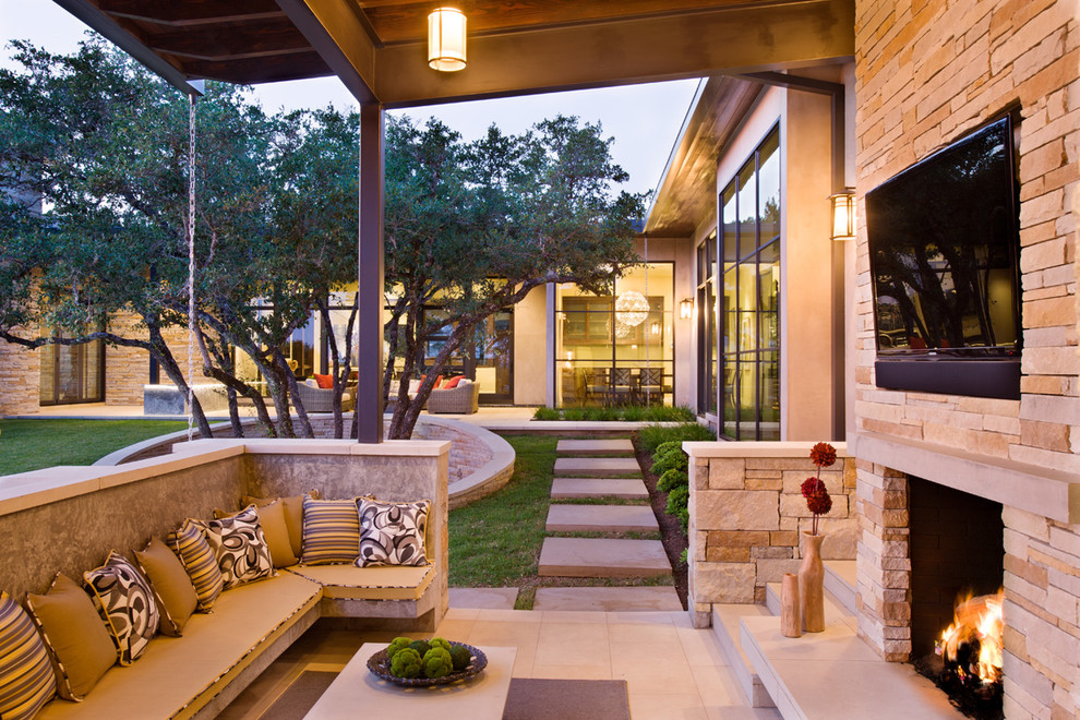 Contemporary Decorative Pillows Patio Contemporary with Ables Built in Bench Concrete