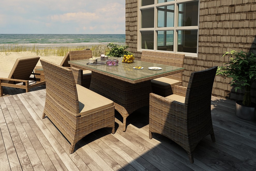 Contemporary Dining Sets Patio Contemporary with 5 Piece Cypress Dining