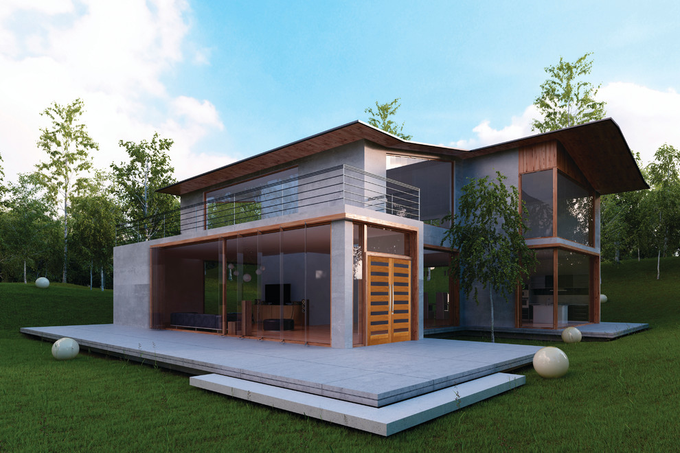 Contemporary Exterior Doors Exterior Contemporary with Balcony Concrete Patio Contemporary