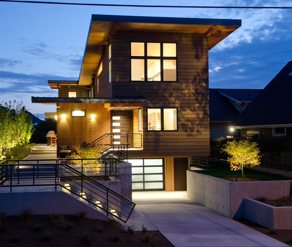 Contemporary Exterior Doors Exterior Contemporary with Concrete Driveway Garage Door