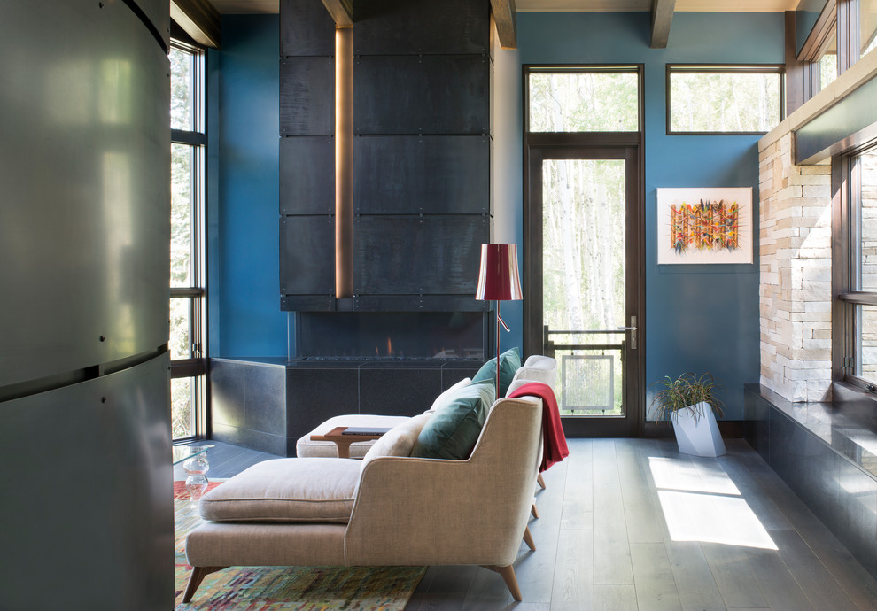 Contemporary Fireplace Designs Living Room Contemporary with Blue Accent Walls Chimney