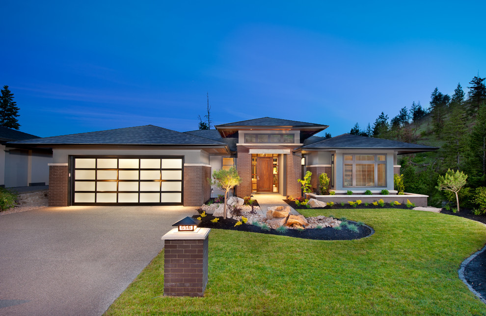 Contemporary Garage Doors Exterior Contemporary with Beige Exterior Beige Siding