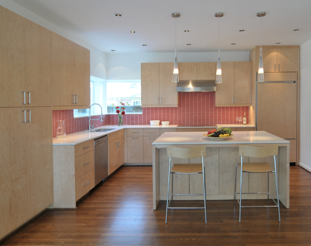 Contemporary Kitchen Cabinets Kitchen Modern with Barstools Eat in Kitchen Hidden
