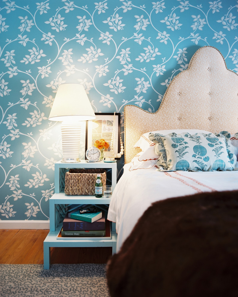 Contemporary Night Stands Bedroom Eclectic with Bed Pillows Bedside Table